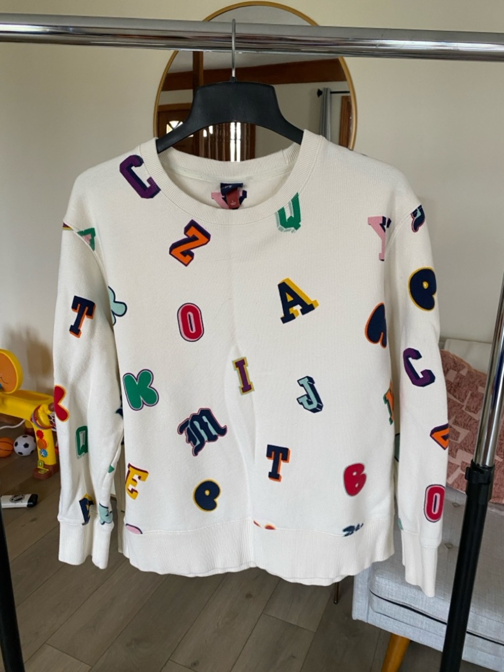 Rowing Blazers White Crewneck Sweater with Multicolor Letters